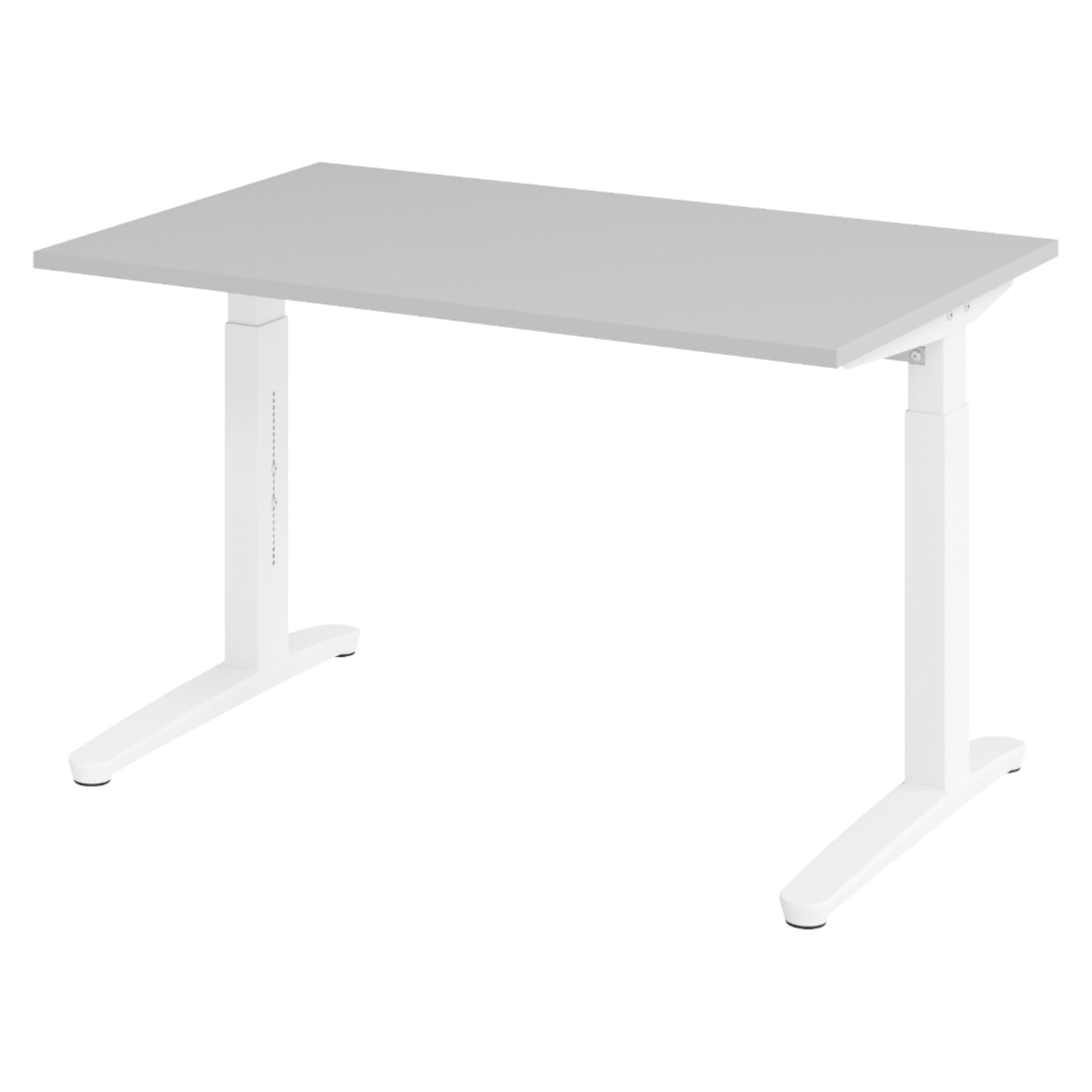SCHREIBTISCH Serie-XB 80/120/74 cm in Grau/Weiß - Weiß/Grau, Holzwerkstoff (80/120/74cm) - bümö