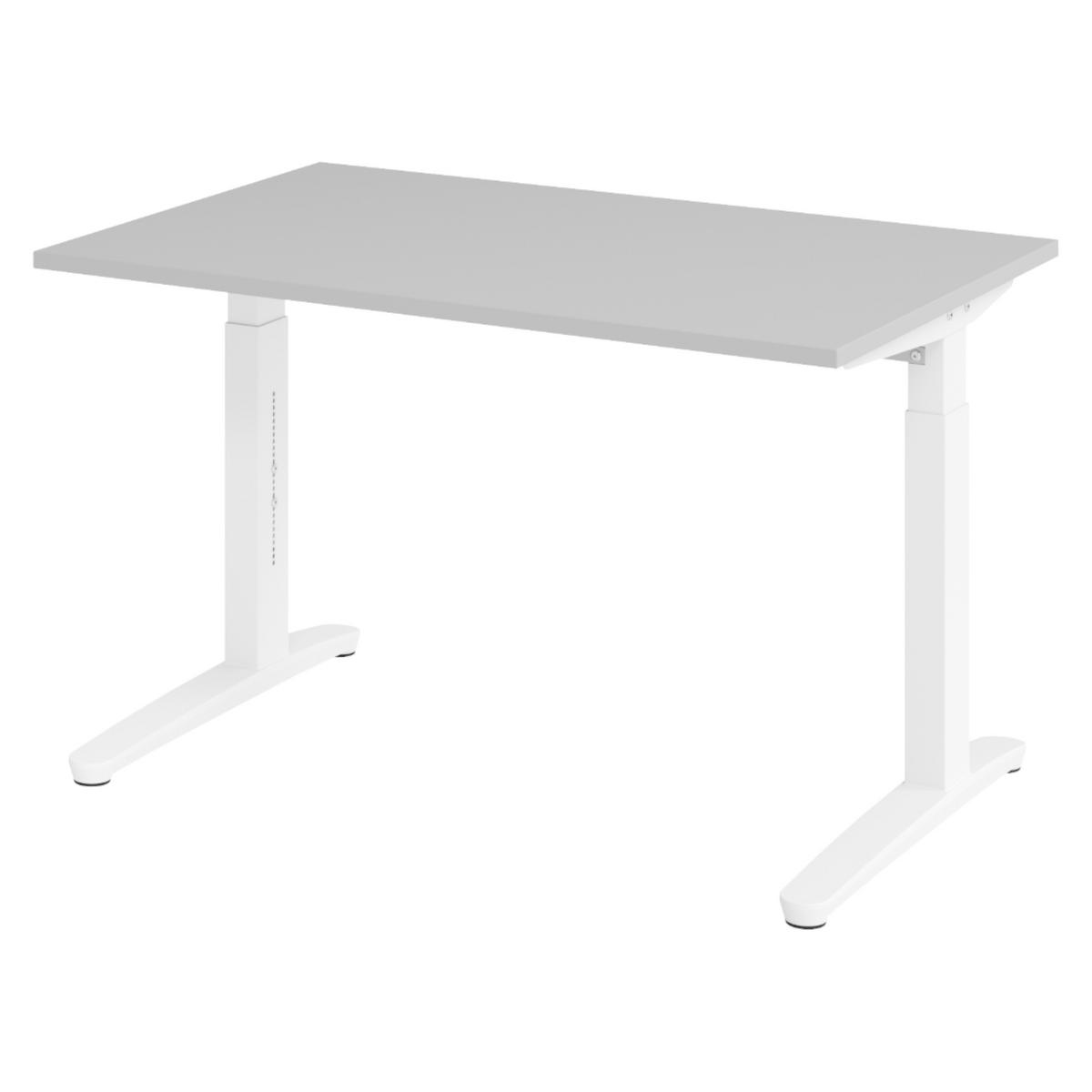 SCHREIBTISCH Serie-XB 80/120/74 cm in Grau/Weiß - Weiß/Grau, Holzwerkstoff (80/120/74cm) - bümö
