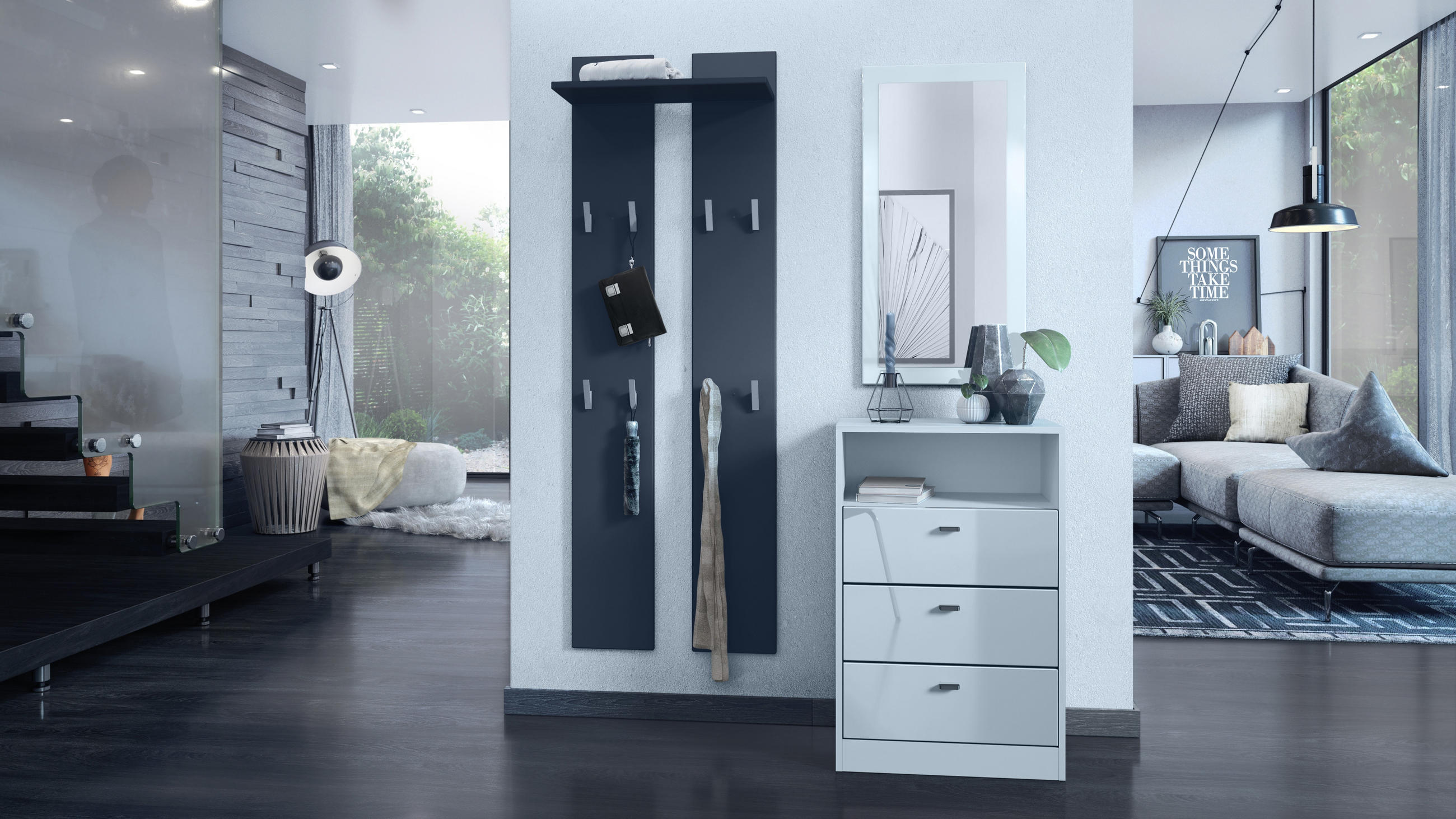 Thumbnail - Vladon Kommode, Weiß Hochglanz, Holzwerkstoff, 56x86.5x36 cm, Wohnzimmer, Kommoden & Sideboards, Kommoden