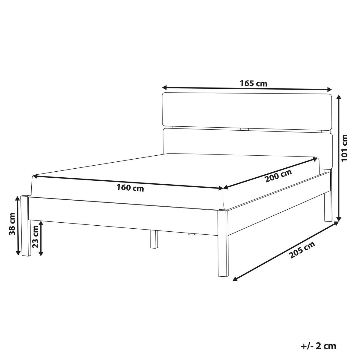BETT mit Lattenrost 160x200 cm Braun Boisset - Dunkelbraun, Holz (160/200cm) - Beliani