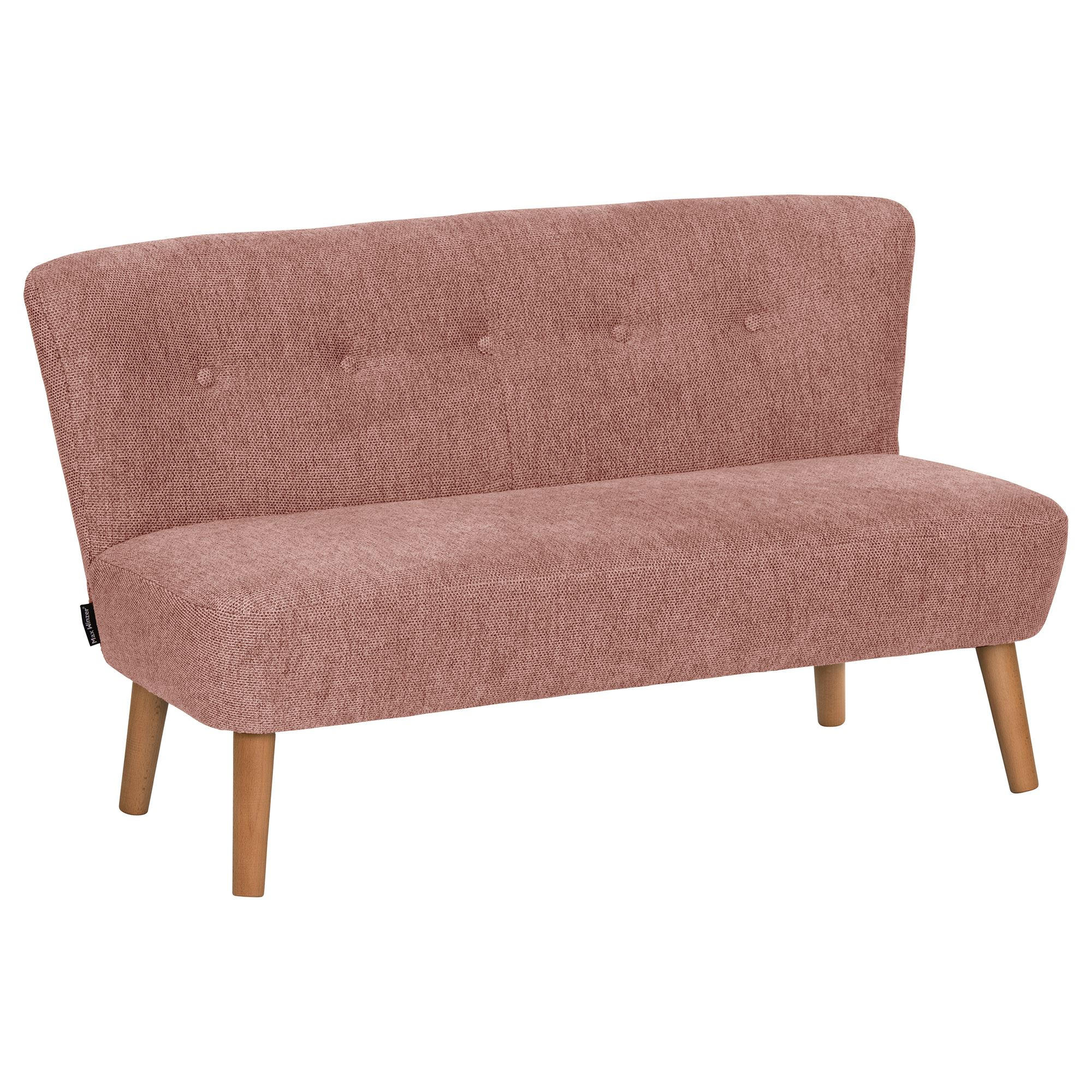 KINDERSOFA 2-Sitzer Katya Flachgewebe lachs - Hellrosa, Kunststoff (97/54/50cm) - 58aufmkessel
