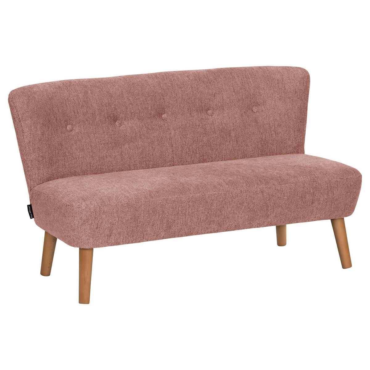 KINDERSOFA 2-Sitzer Katya Flachgewebe lachs - Hellrosa, Kunststoff (97/54/50cm) - 58aufmkessel