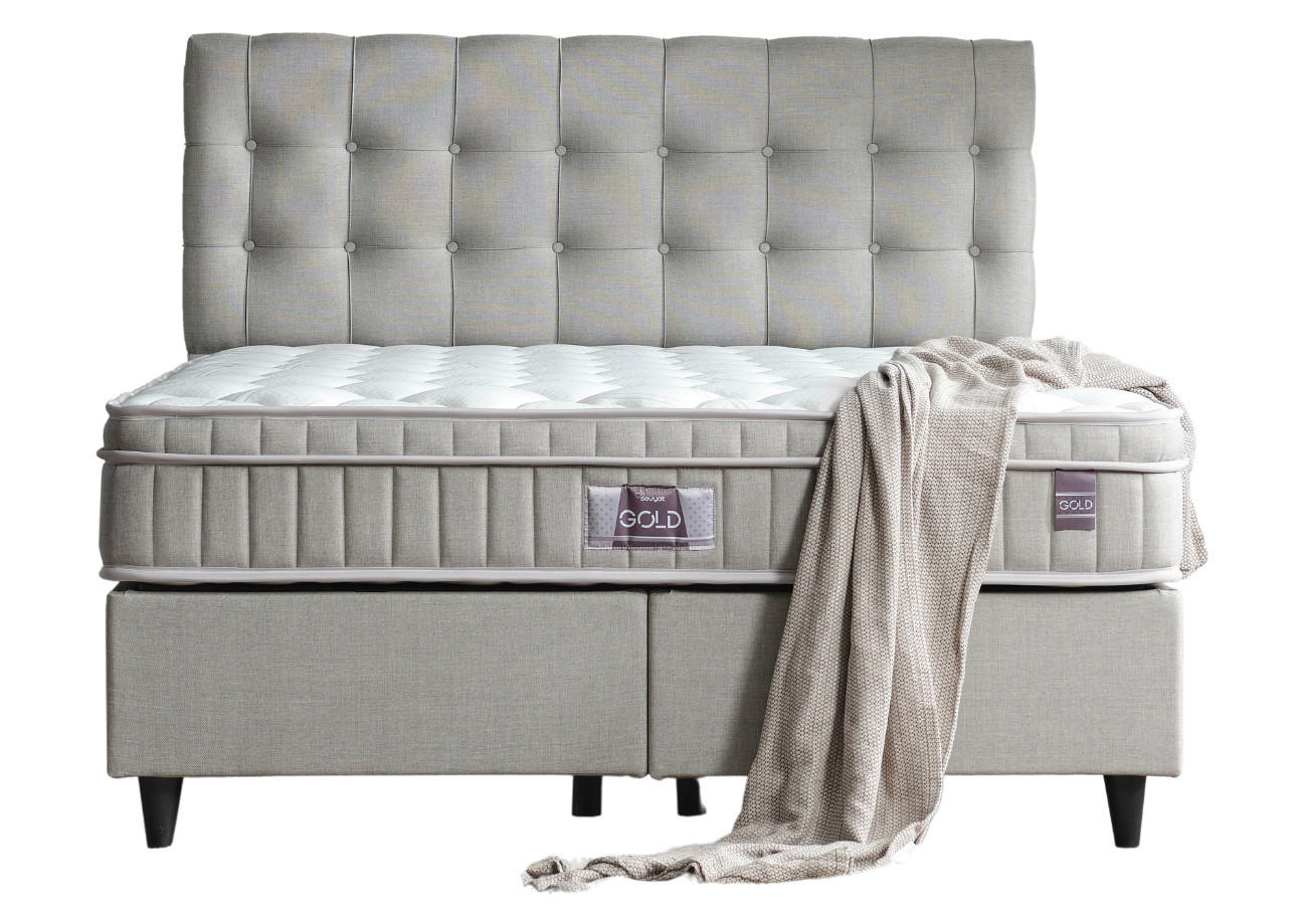 POLSTERBETTSET Chester 140x200 Grau - Grau, Textil/Metall (140/200cm) - Villa Möbel