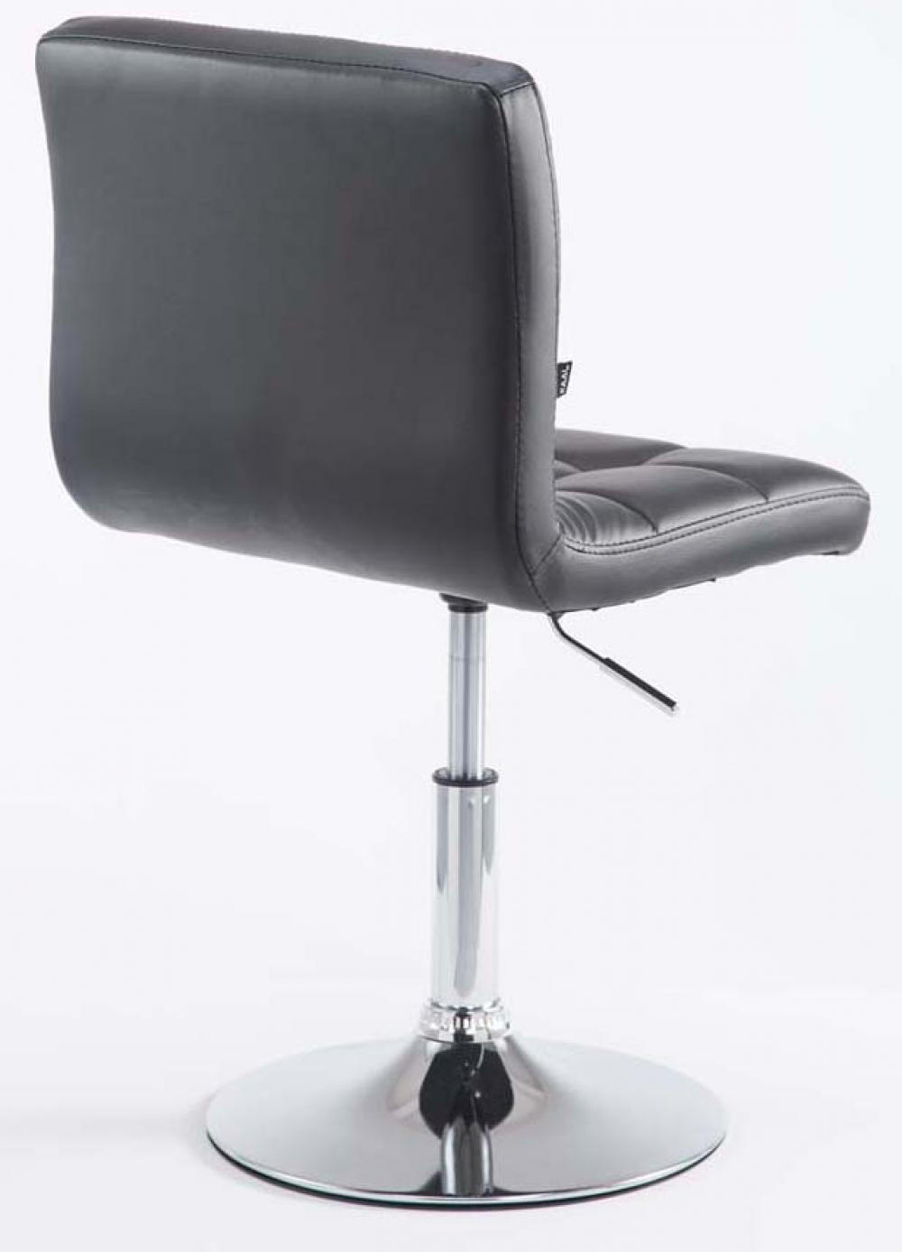 DREHSTUHL 2er Set Lederlook schwarz - Chromfarben/Schwarz, Textil/Metall (44/74/49cm) - CLP