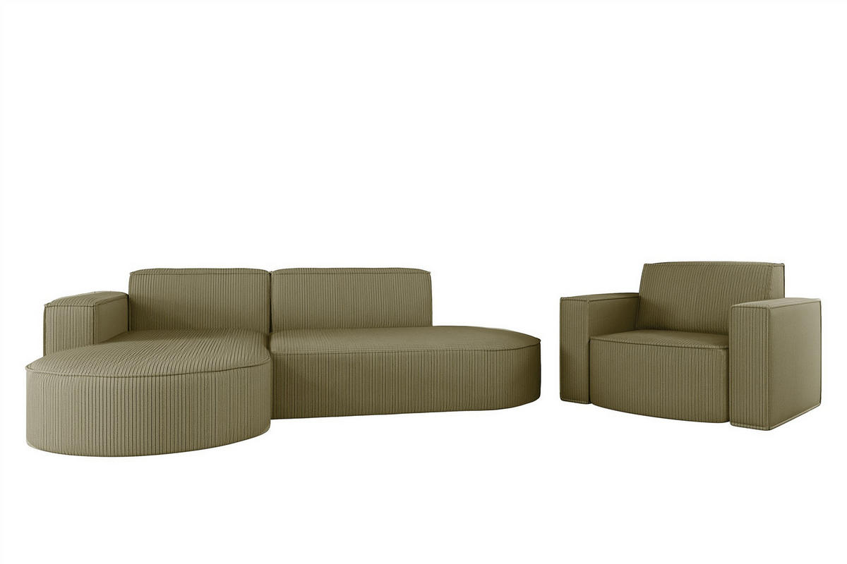 SOFASET Palma In Scala - Opal, Holzwerkstoff/Textil (236/78/165cm) - Fun Möbel