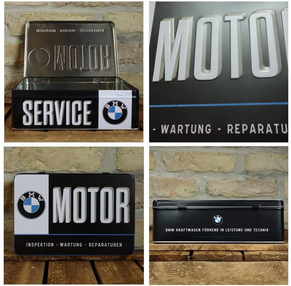 VORRATSDOSE flach BMW Service - Multicolor, Metall (23/7/16cm) - Nostalgic-Art