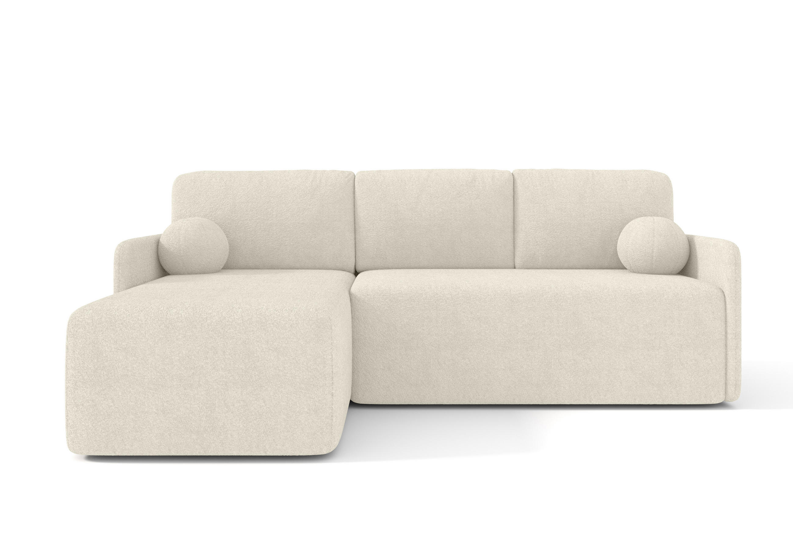 ECKSOFA MONDI Ecru - Ecru/Schwarz, Kunststoff/Textil (212/142cm) - Luxkor24