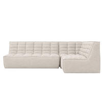 ROHOVÁ SEDAČKA modulární ve tvaru L, plyšová tkanina Pop, Béžová, Pravá strana, LAZY L Mini - béžová, dřevo (253/173cm) - Kaiser Möbel