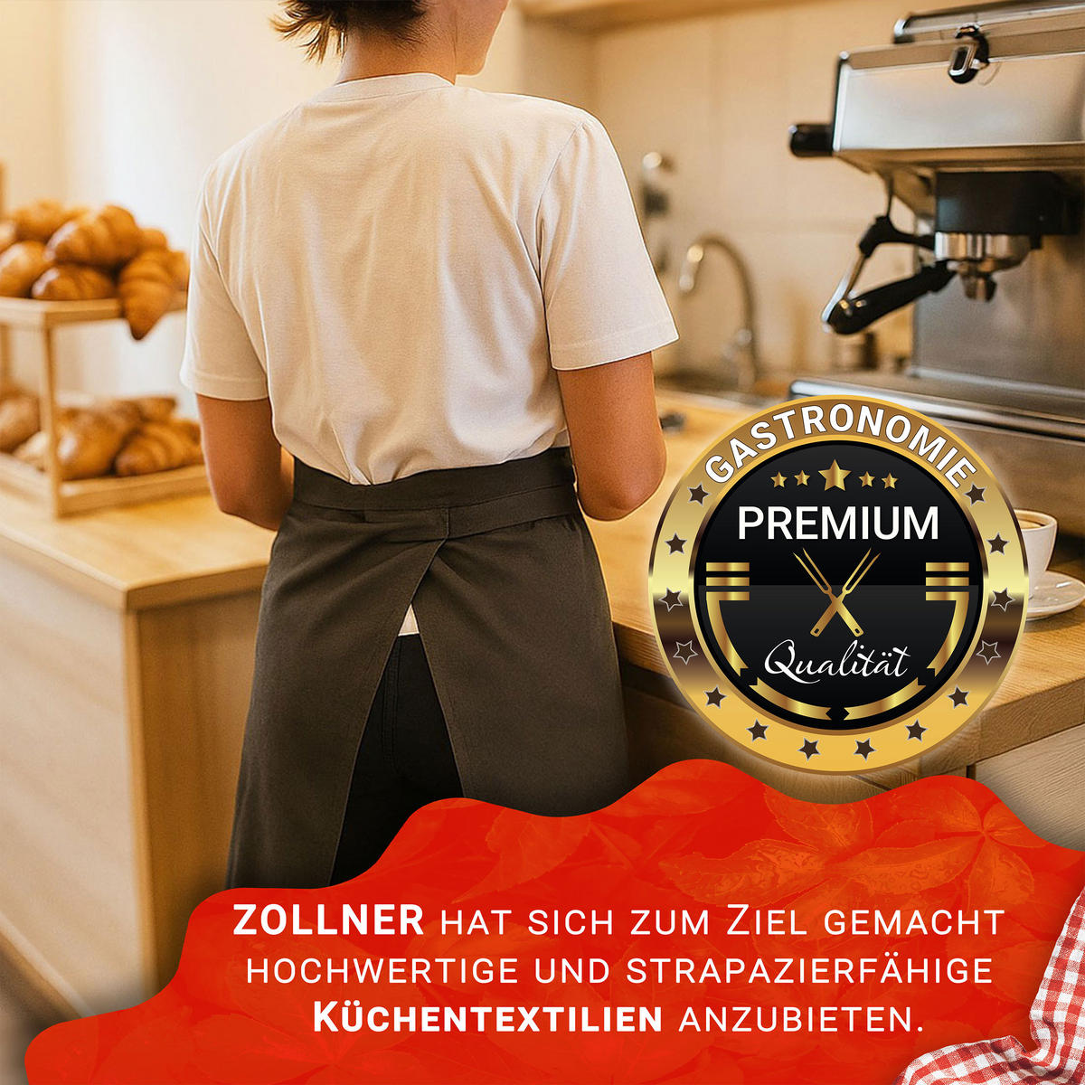 SCHÜRZE , 60x90 cm, 100% Baumwolle - Braun, Textil (60/90cm) - Zollner