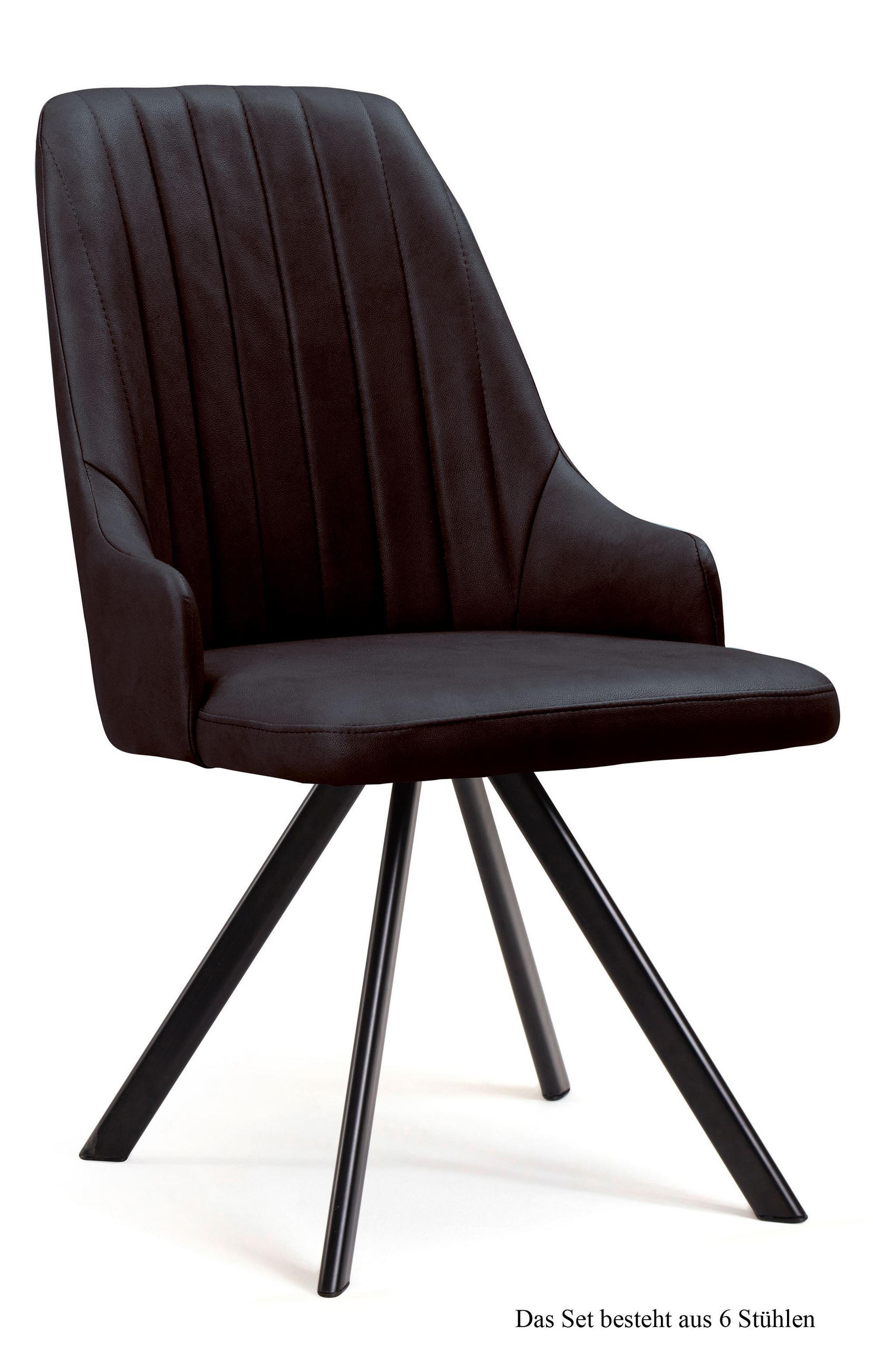 ESSZIMMERSTUHL (6er-Set) Deina 52x91x60 Schwarz/Espresso - Dunkelbraun/Schwarz, Kunststoff (60/91/52cm) - 58aufmkessel