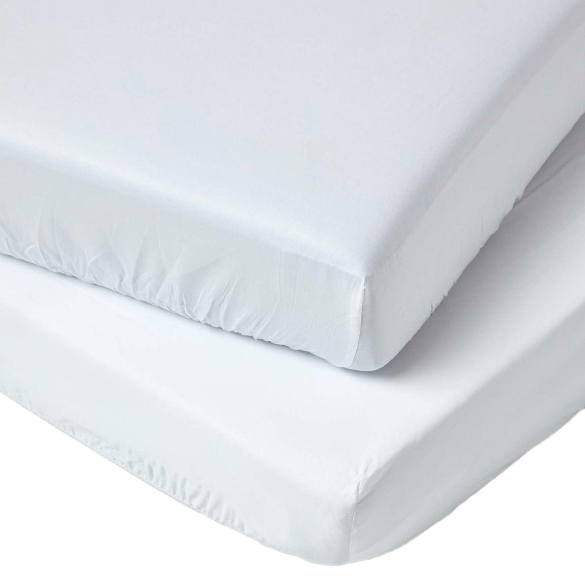 BABY-SPANNBETTLAKEN 2er-Set, Bio-Baumwolle, 60/120 cm - Weiß, Textil (60/120cm) - Homescapes