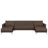 SCHLAFSOFA U-förmig Polsterbezug Dunkelbraun Aberdeen - Dunkelbraun, Textil (348/83/168cm) - Beliani