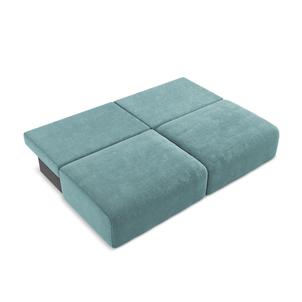 3-SITZER SOFA mit Schlaffunktion Chenille Stoff Blau - Blau/Beige, Kunststoff/Textil (216/79/102cm) - LaMiaSofa