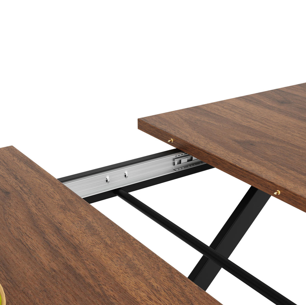 ESSTISCH ausziehbar 120-160 x 80 cm MDF walnussfarben Schwarz - Schwarz, Metall (120/80/75cm) - Meubliv