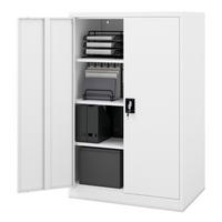 AKTENSCHRANK abschließbar KADO Flügeltüren 140x90x60cm Weiß - Weiß, Metall (90/140/60cm) - DELUKE