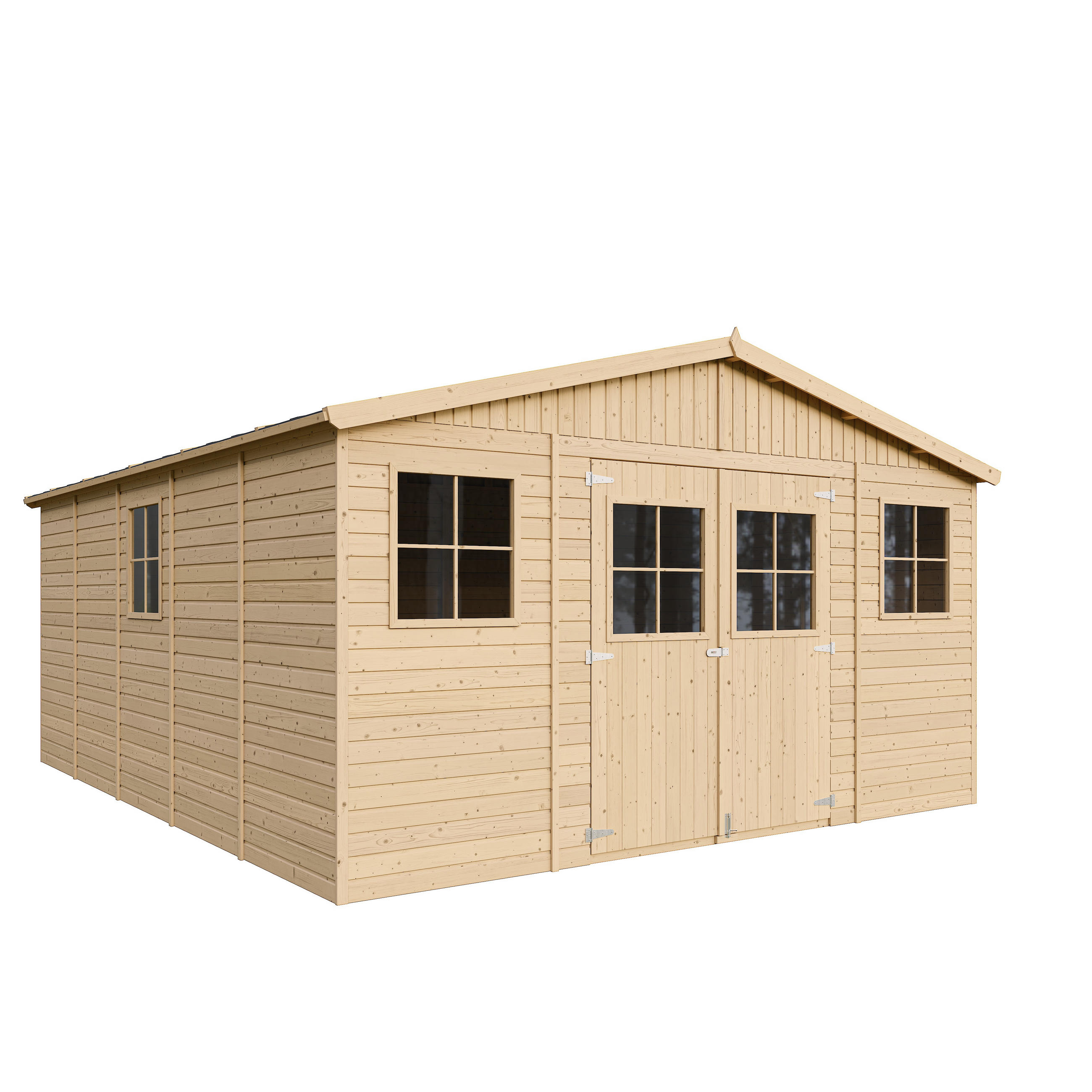HOLZ-GARTHENHAUS - H246 x 418 x 522 cm/ 20 m² - IMBELA M333 - Beige, Holz (418/246/493cm) - Timbela