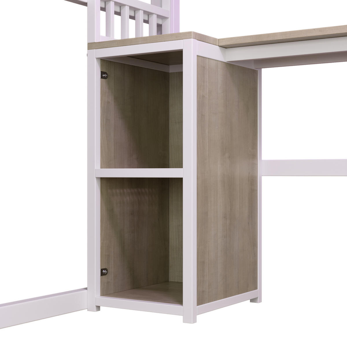 HOCHBETT 90/200 cm Weiß mit Lichtleiste und Steckdose - Weiß, Metall (90/200cm) - MIVRAY