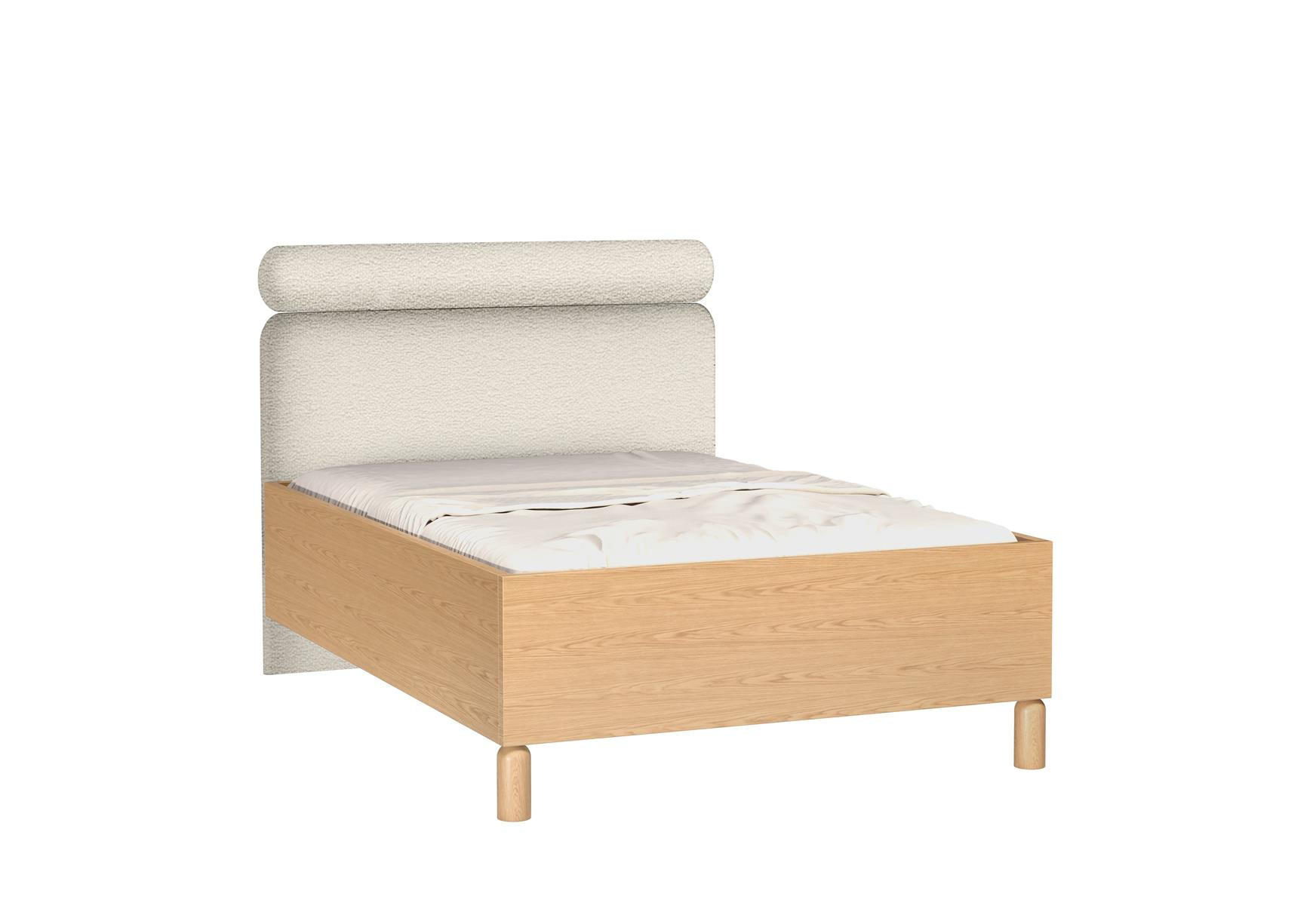POLSTERBETT Sanden Eiche, mit Kopfteil und Bettkasten, 140x200 - Eichefarben, Holzwerkstoff - Bettso