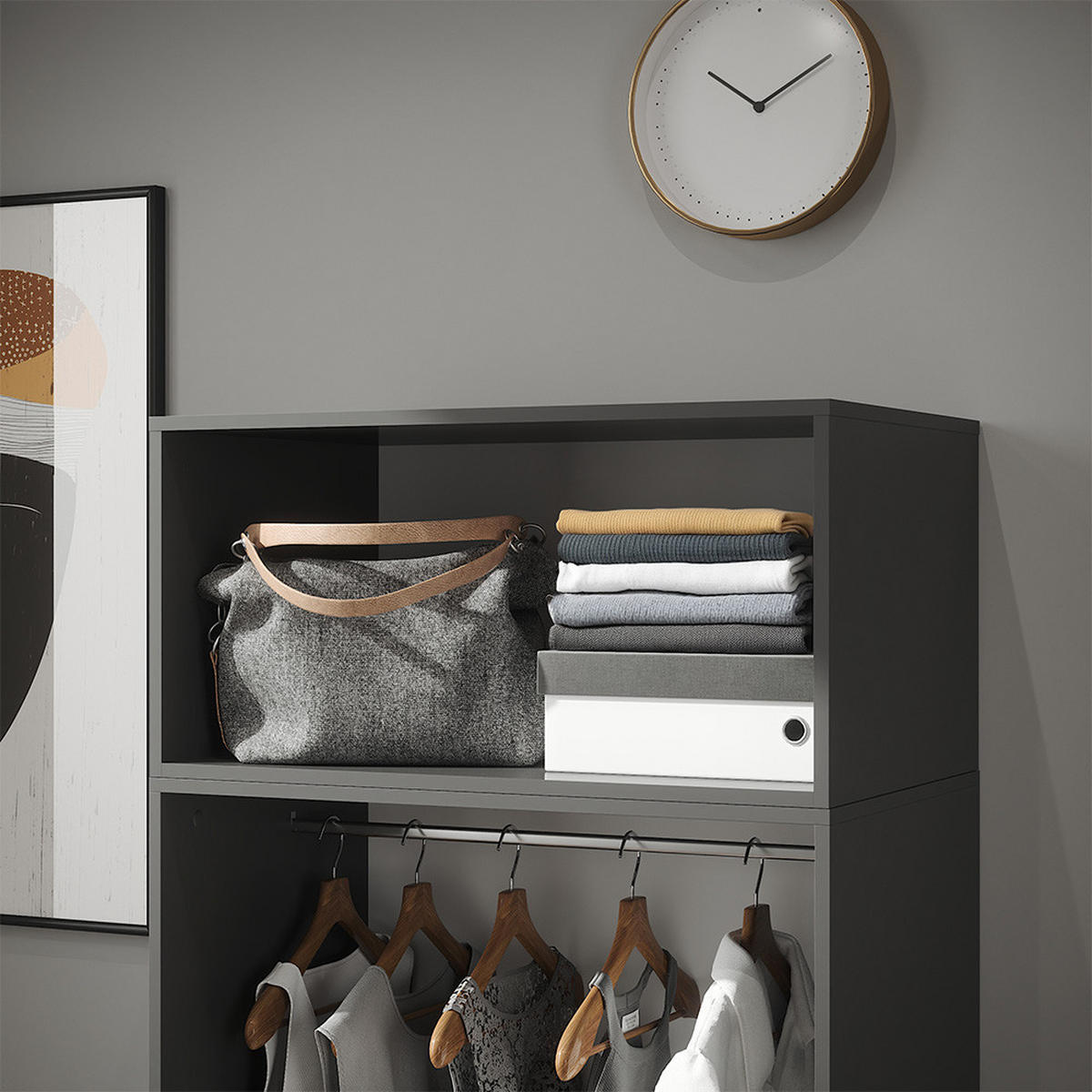 GORNJA PLOČA ORMARA Elmo Antracit 80 x 40 cm - antracit, drvni materijal (80/40/50cm) - Vicco