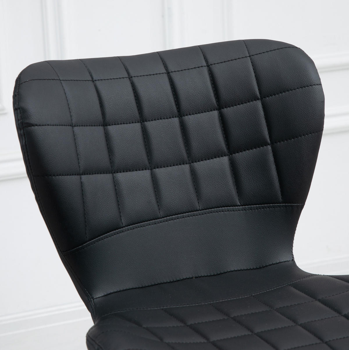 BARHOCKER 2er-Set höhenverstellbar drehbar Schwarz 57/58/87–107 cm - Schwarz, Leder (51.5/109/47cm) - MIVRAY