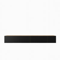 LOWBOARD LIVO 300/41/40 cm, Hängender TV-Schrank Eiche Artisan - Schwarz/Eiche Artisan, Holzwerkstoff (300/41/40cm) - MASSENO