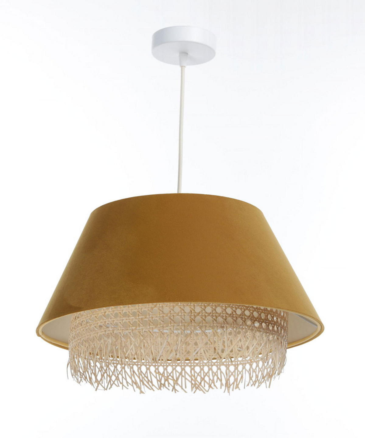 HÄNGELEUCHTE Gelb 40/25 cm - Gelb, Naturmaterialen (40/1.3/25cm) - ONZENO