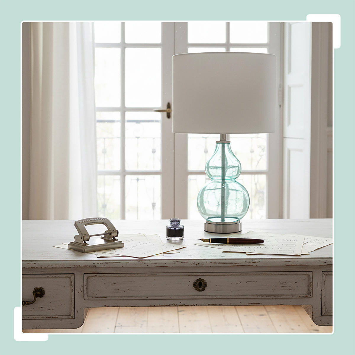 TISCHLAMPE - Multicolor, Glas/Textil (26/26/44cm) - Relaxdays