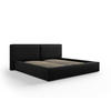 BETT mit Bettkasten und Kopfteil Jodie aus strukturiertem Stoff schwarz 200x200cm - Schwarz, Textil (200/200cm) - Micadoni