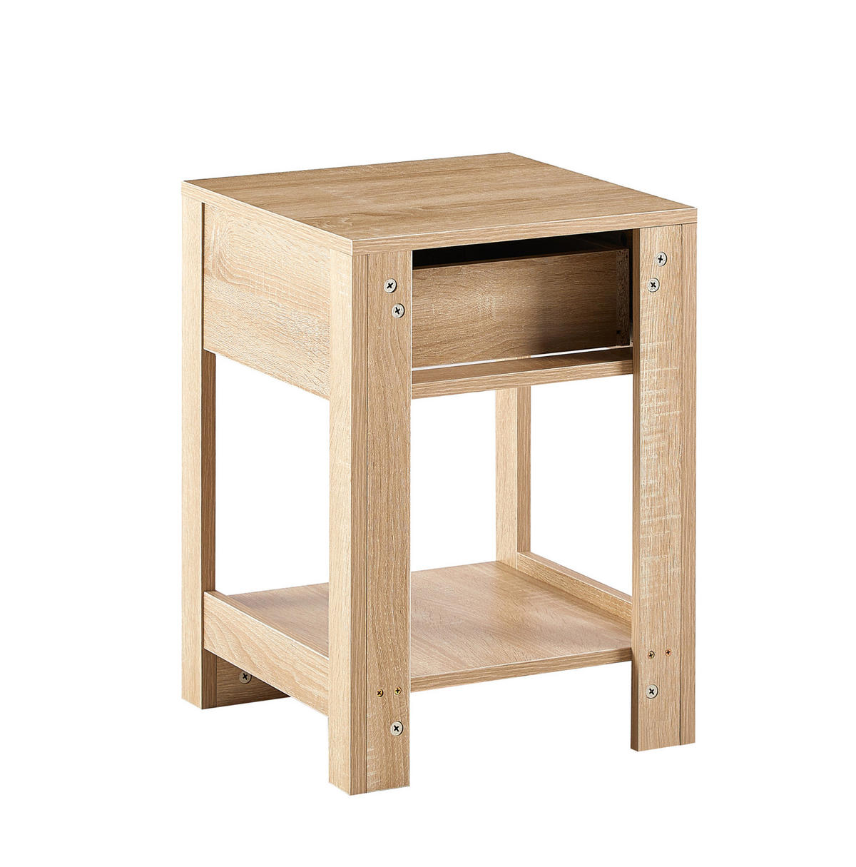 NACHTTISCH 40/40/55 cm mit Schublade in Naturfarbe & Rattanoptik - Hellbraun, Holzwerkstoff (40/55/40cm) - BEAOK