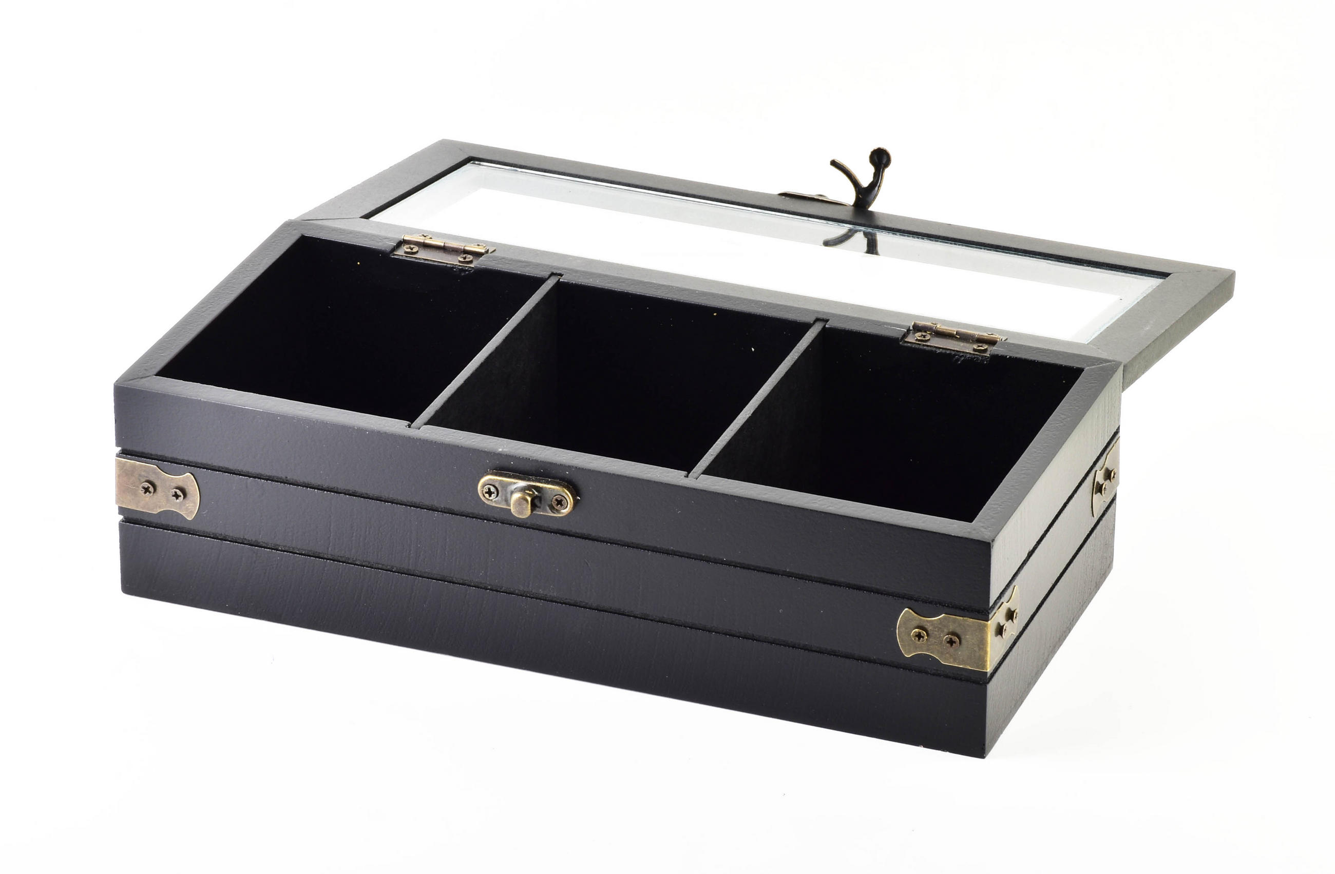 TEEBOX Sadie Schwarz 24/11/7.5 cm Holz - Schwarz, Holz (11/7.5/24cm) - Mondex