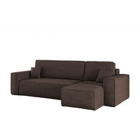 ECKSOFA Mit Schlaffunktion Und Bettkasten BEST Stoff Poso Dicker Cord Braun Rechts - Braun, Holz/Textil (244/142cm) - Kaiser Möbel