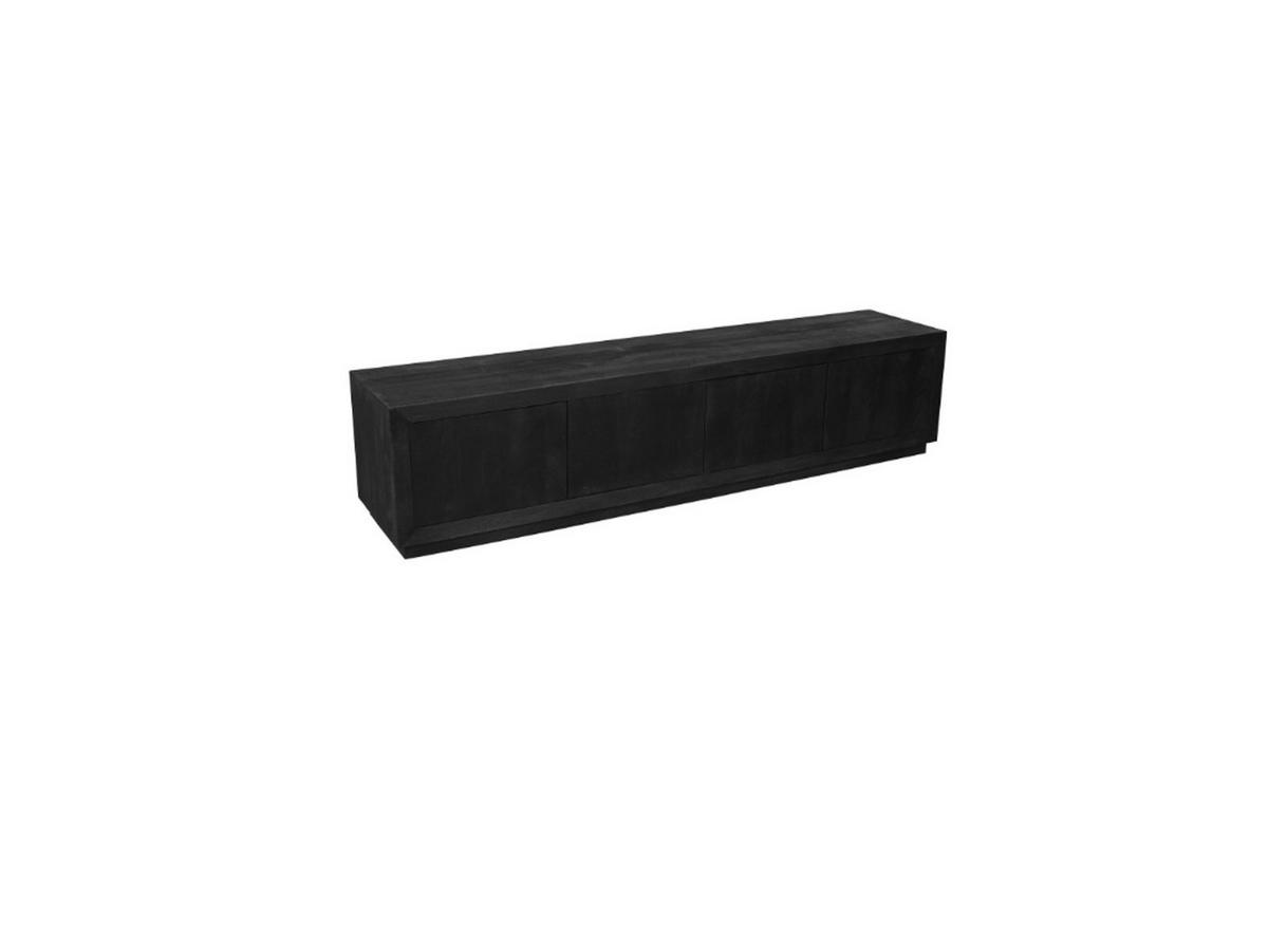 LOWBOARD Leuven Mangoholz 200 cm / 45 cm Schwarz - Schwarz, Holz (200/46/42cm) - Villa Möbel