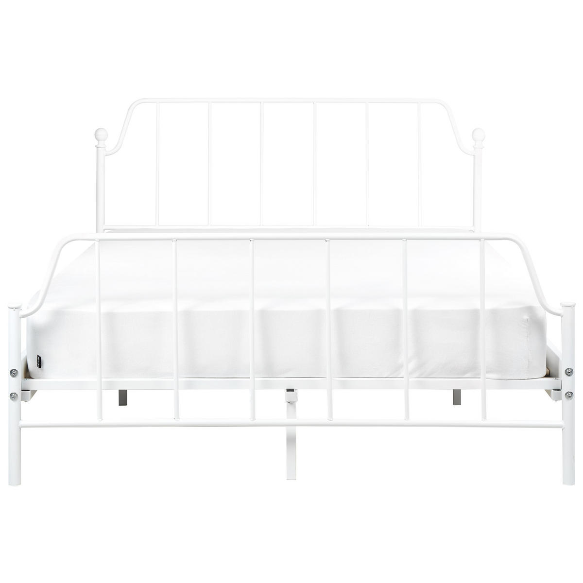 BETT mit Lattenrost 140x200 cm Weiß Mauressac - Weiß, Metall (140/200cm) - Beliani