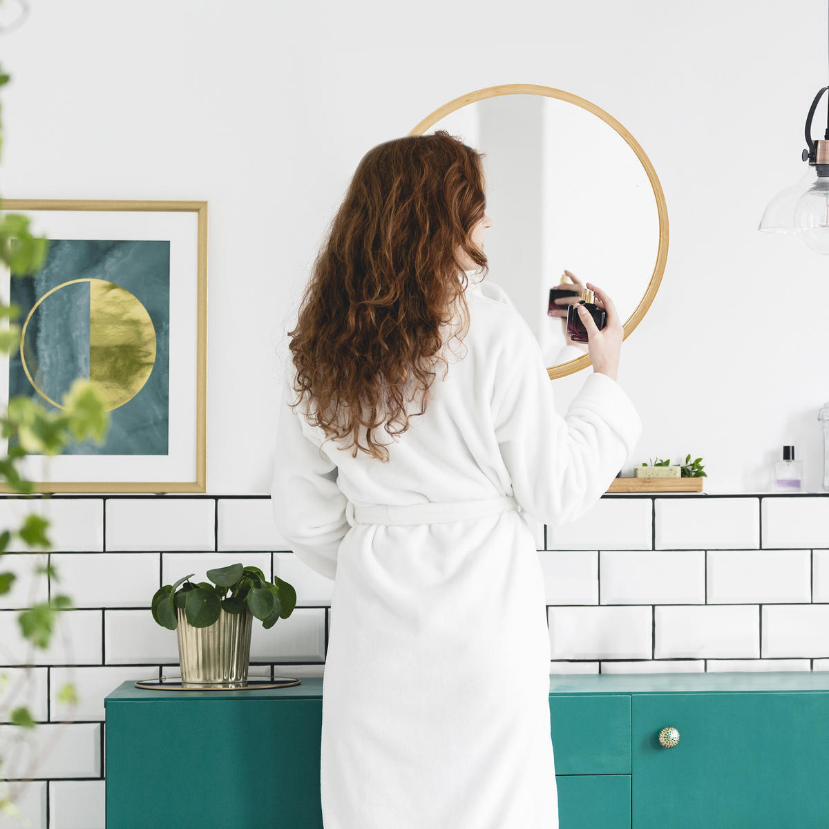 WANDSPIEGEL - Hellbraun, Glas/Holz (61/61/2cm) - Relaxdays