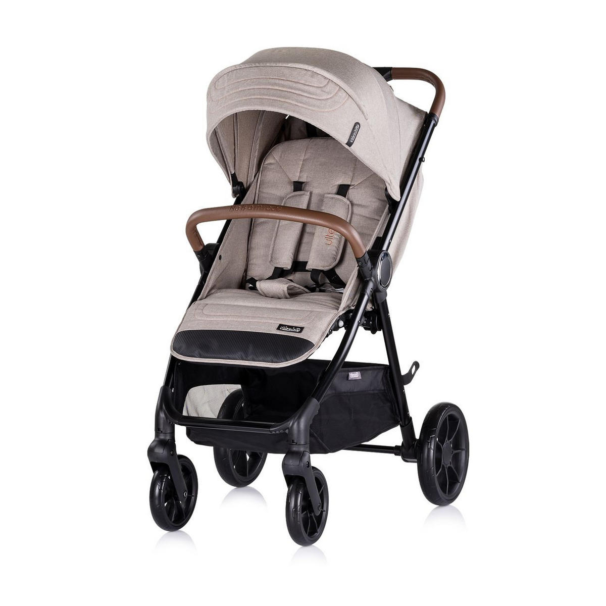 KINDERWAGEN Ultera beige klappbar Korb Federung Hinterradbremse Gurt - Beige, Metall (75/56/102cm) - Chipolino