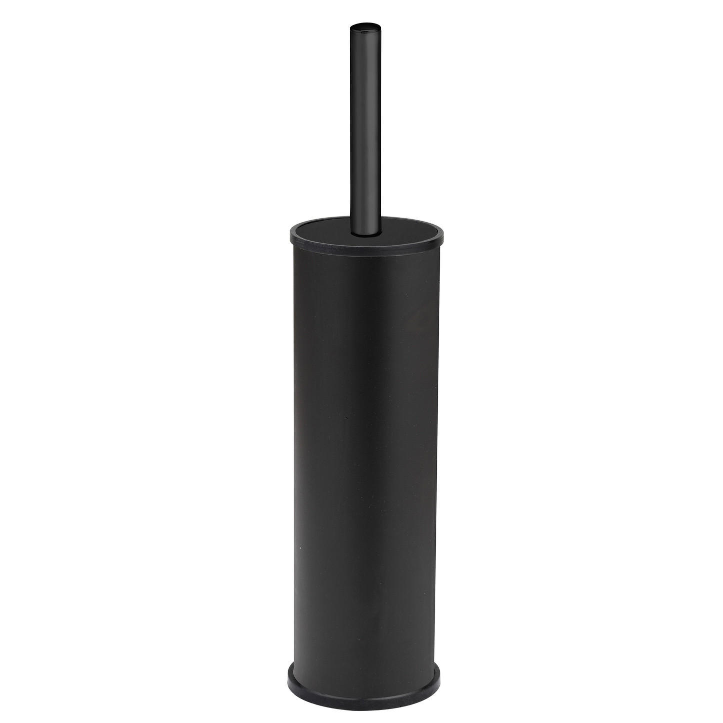 WC-BÜRSTE mit dichtem Edelstahlbehälter Olmedo 8,5/8,5/37 cm - Schwarz, Metall (8.5/37/8.5cm) - Wenko