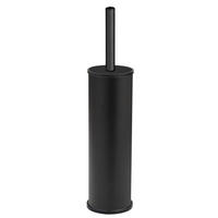 WC-BÜRSTE mit dichtem Edelstahlbehälter Olmedo 8,5/8,5/37 cm - Schwarz, Metall (8.5/37/8.5cm) - Wenko