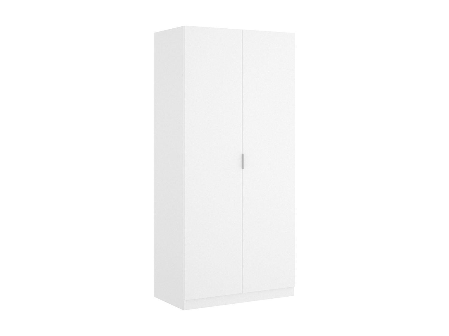 KLEIDERSCHRANK - 81 cm x 52 cm - Holz, Platte - Weiß LISTOWEL - Weiß, Holz (81/184/52cm) - Vente-Unique