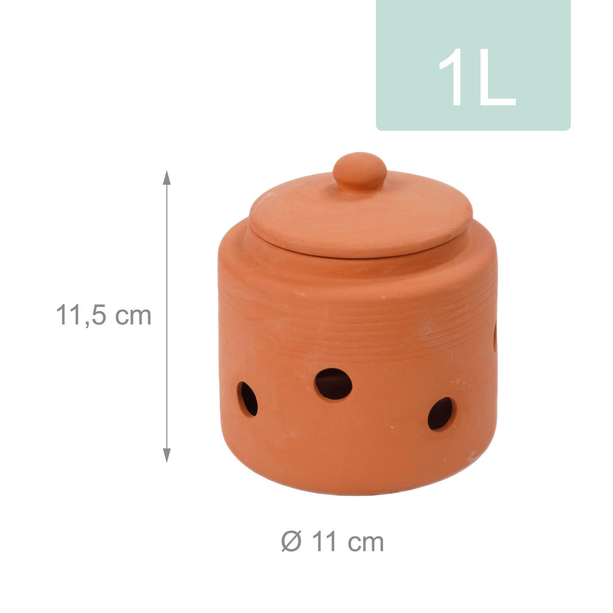 VERMIKOMPOSTÉR terakoka hlinený na zakopanie 1 l - béžová, keramika (11/11.5/11cm) - Relaxdays