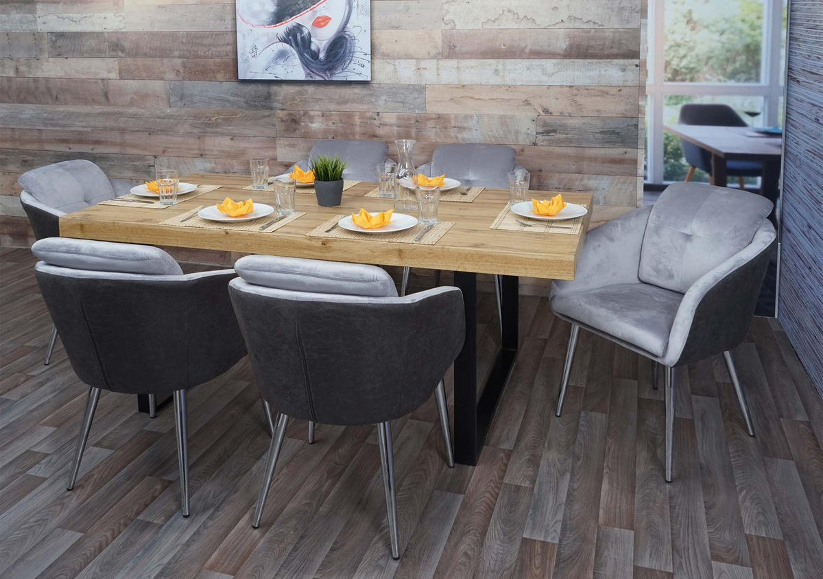 ESSZIMMERSTUHL Grau 6er-Set - Grau, Textil (61/88/68cm) - MCW