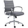DREHSTUHL Lederlook grau - Chromfarben/Grau, Leder/Textil (57/90/62cm) - CLP