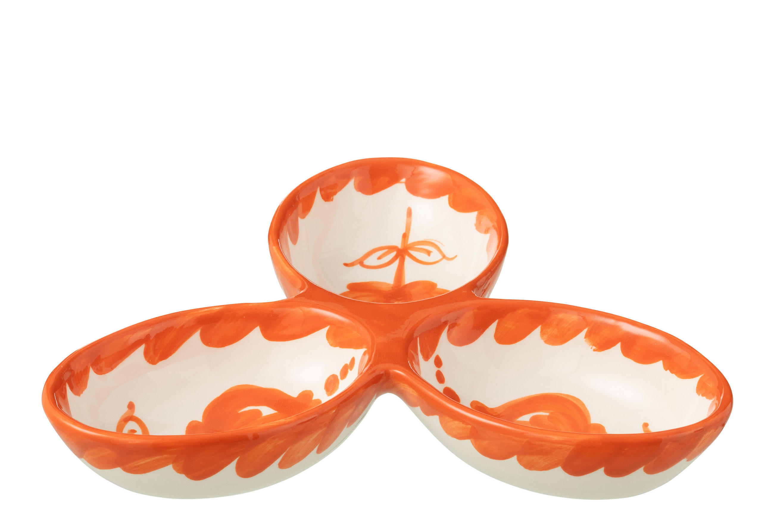 APERO-TELLER GRANADA PATTERN - Töpferei - Orange - Multicolor, Keramik (24cm) - J-Line