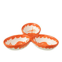 APERO-TELLER GRANADA PATTERN - Töpferei - Orange - Multicolor, Keramik (24cm) - J-Line