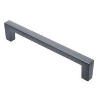 MÖBELGRIFF BA 128mm, Küchengriff Grau matt, Schrankgriff eckig - Grau, Metall (1/2.7/13.8cm)