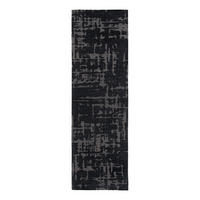 TEPPICH Black Water Structures 80/250 cm - Schwarz, Textil (80/250cm) - Louis De Poortere
