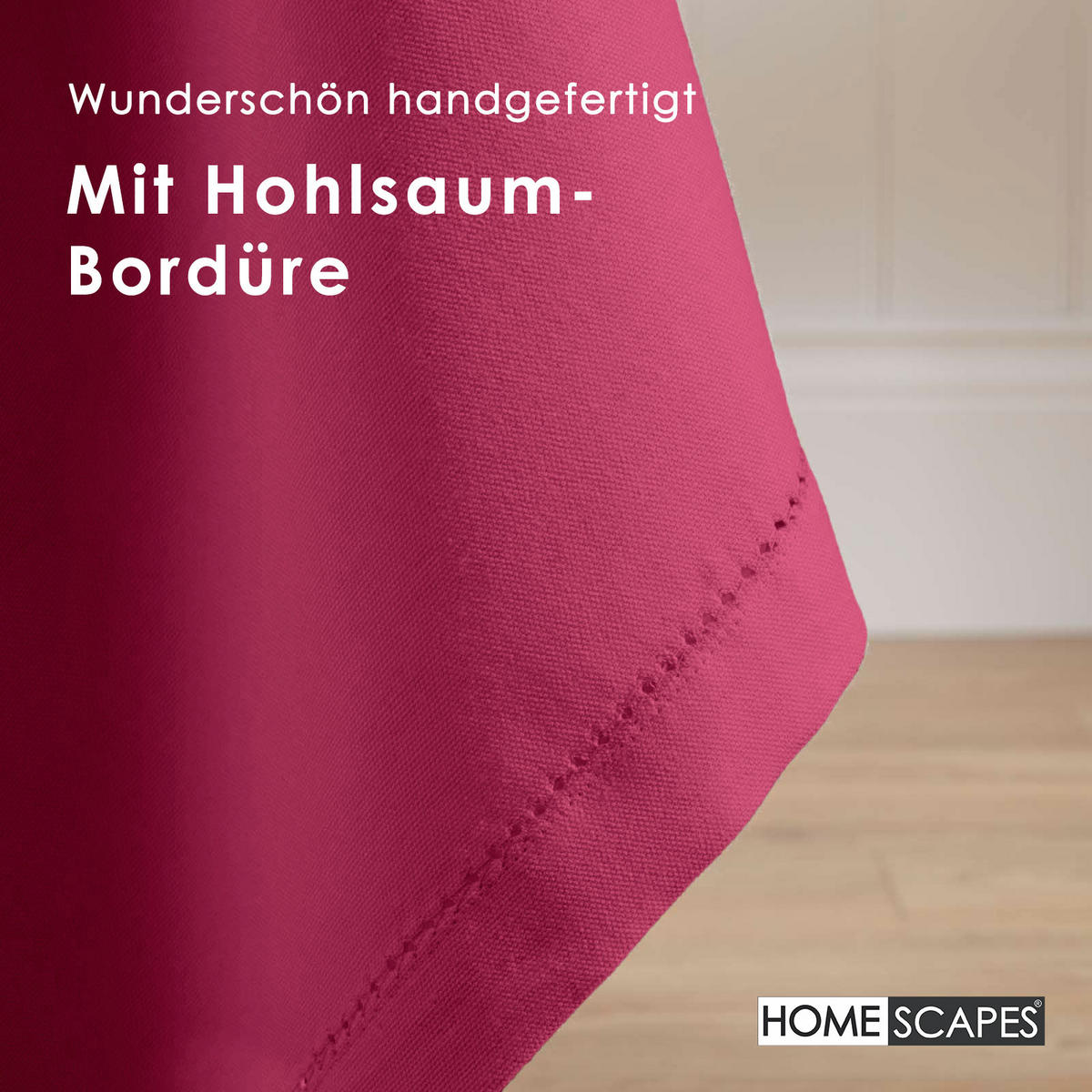 TISCHDECKE weinrot 137/137 cm, 100% Baumwolle - Weinrot, Textil (137/137cm) - Homescapes