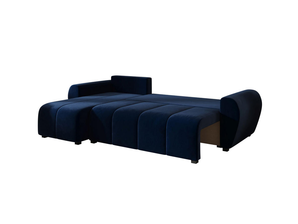 ECKSOFA MOLISA L Itaka 11 Rechts mit Schlaffunktion - Dunkelblau, Textil (245/145cm) - Bedante