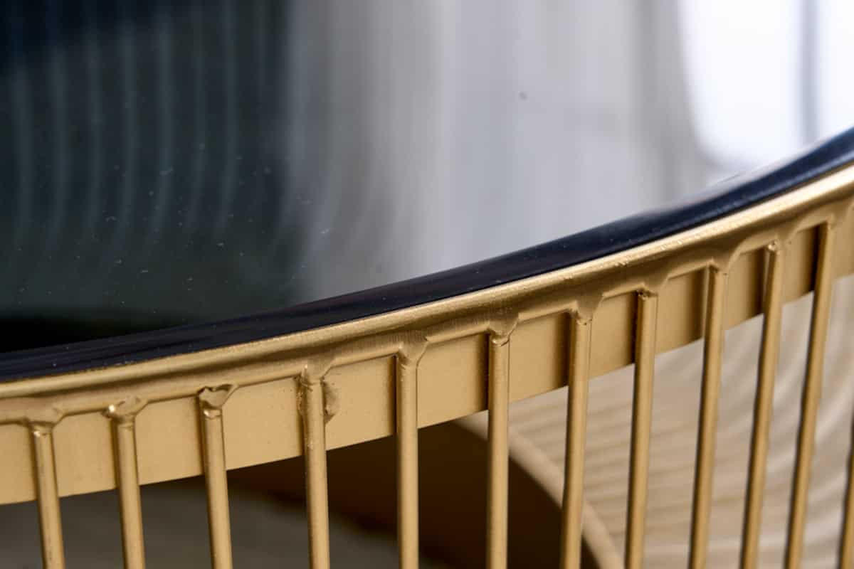 COUCHTISCH VARIATION rund Gold 79cm - Goldfarben, Glas/Metall (79/79/40cm) - riess-ambiente