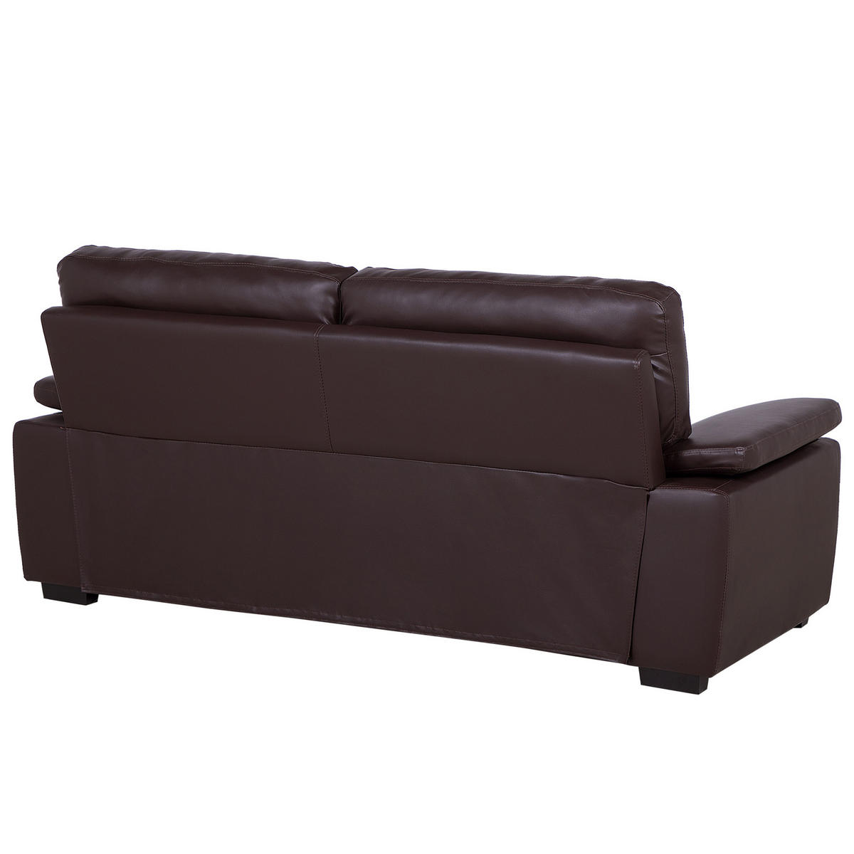 3-SITZER-SOFA Kunstleder Braun Vogar - Dunkelbraun, Kunststoff/Textil (195/90/74cm) - Beliani