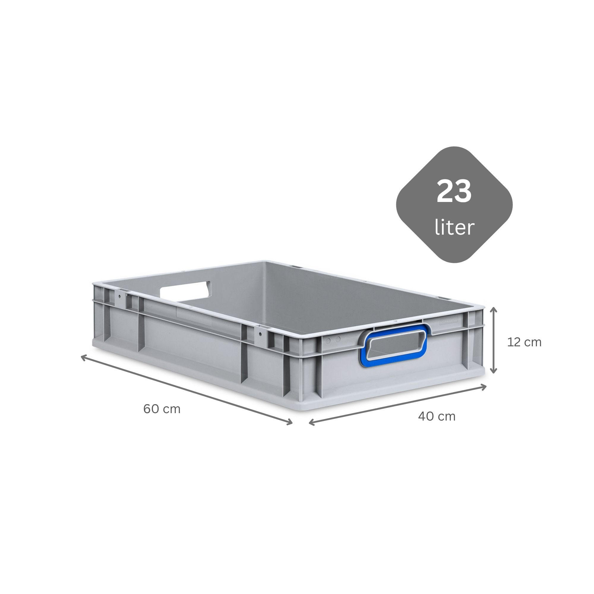 EUROBOX 8x Nextgen Color 12x40x60cm 23 Liter Griffe Blau Offen - Blau, Kunststoff (40/12/60cm) - PROREGAL